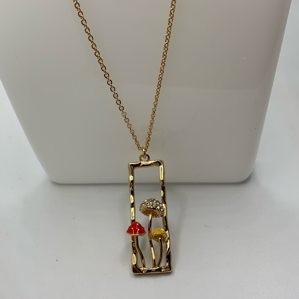 Brand New Gold Mushroom Necklace Gift for Girlfriend Gift for Daughter Boho Gift